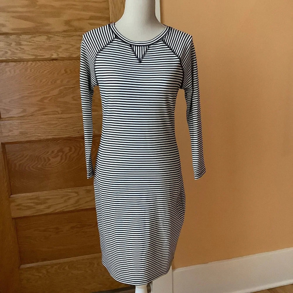 PHILOSOPHY Black/White Striped Sheath Dress Size M - Picture 2 of 11